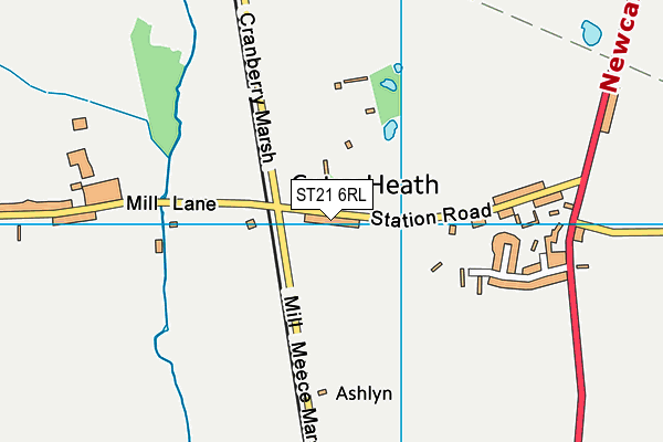 ST21 6RL map - OS VectorMap District (Ordnance Survey)