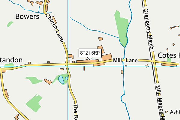 ST21 6RP map - OS VectorMap District (Ordnance Survey)