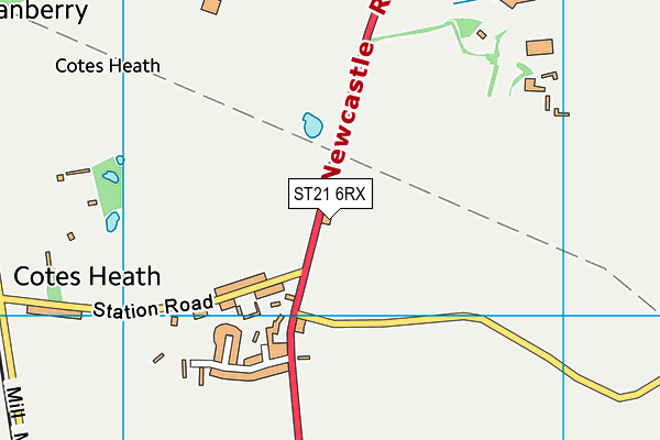 ST21 6RX map - OS VectorMap District (Ordnance Survey)