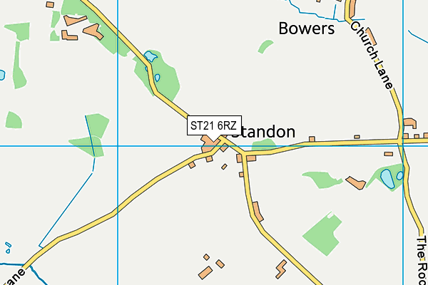 ST21 6RZ map - OS VectorMap District (Ordnance Survey)