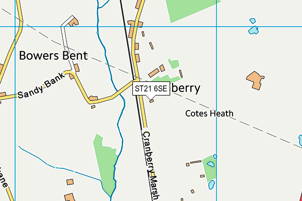 ST21 6SE map - OS VectorMap District (Ordnance Survey)