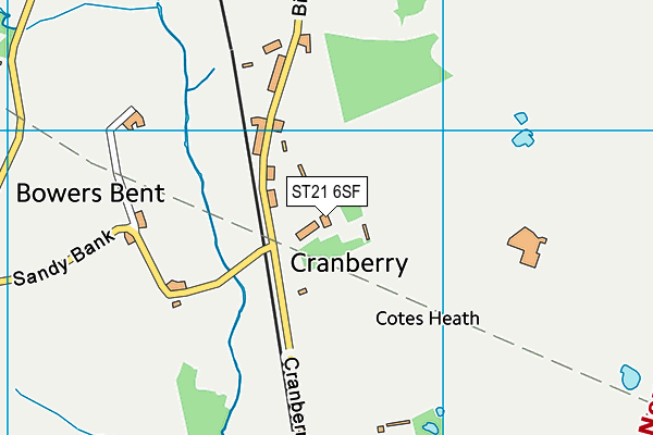 ST21 6SF map - OS VectorMap District (Ordnance Survey)