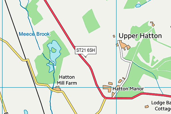 ST21 6SH map - OS VectorMap District (Ordnance Survey)