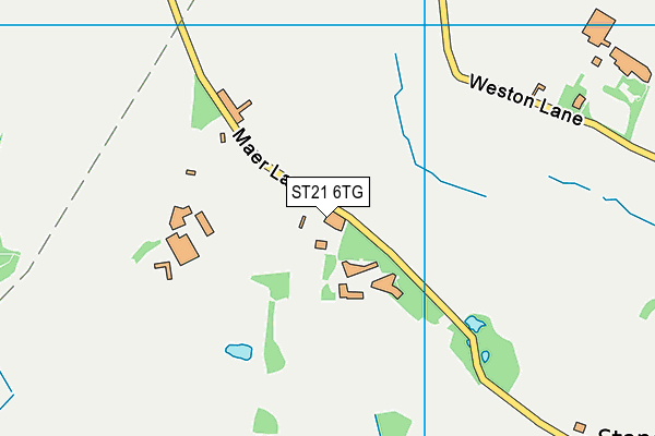 ST21 6TG map - OS VectorMap District (Ordnance Survey)