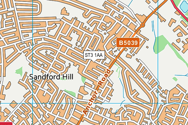 ST3 1AA map - OS VectorMap District (Ordnance Survey)