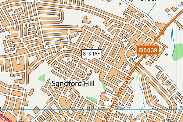 ST3 1AF map - OS VectorMap District (Ordnance Survey)