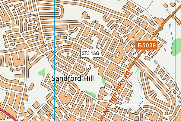 ST3 1AG map - OS VectorMap District (Ordnance Survey)