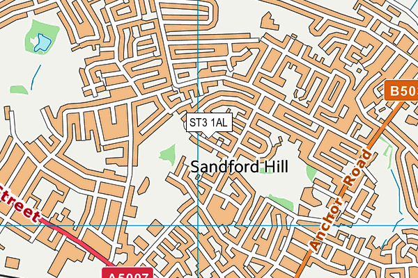 ST3 1AL map - OS VectorMap District (Ordnance Survey)