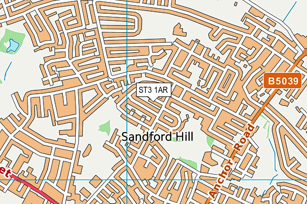 ST3 1AR map - OS VectorMap District (Ordnance Survey)