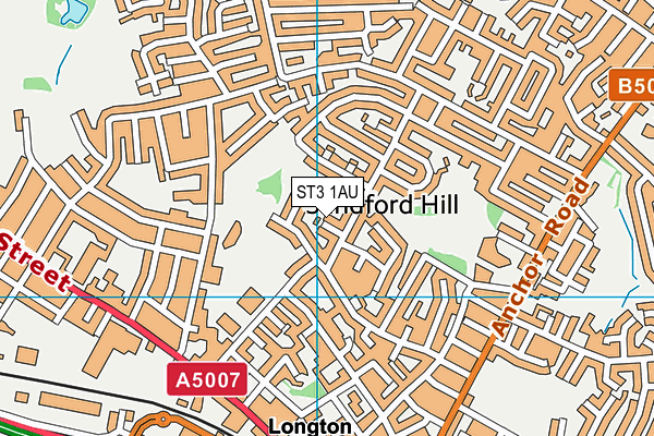 ST3 1AU map - OS VectorMap District (Ordnance Survey)