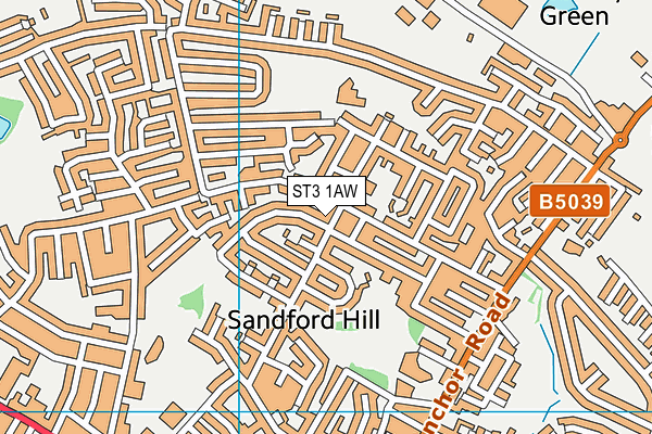 ST3 1AW map - OS VectorMap District (Ordnance Survey)