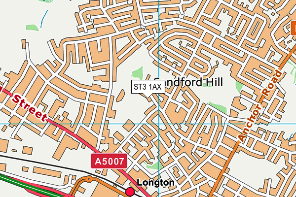 ST3 1AX map - OS VectorMap District (Ordnance Survey)