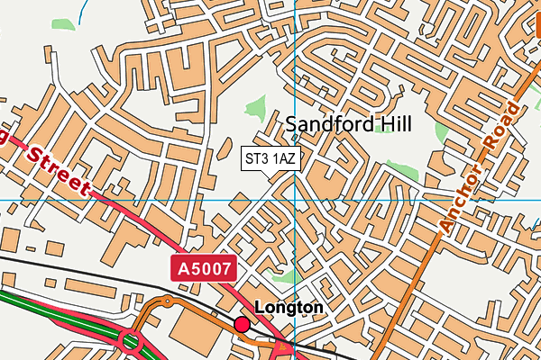 ST3 1AZ map - OS VectorMap District (Ordnance Survey)