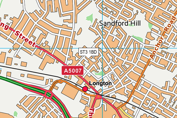 ST3 1BD map - OS VectorMap District (Ordnance Survey)