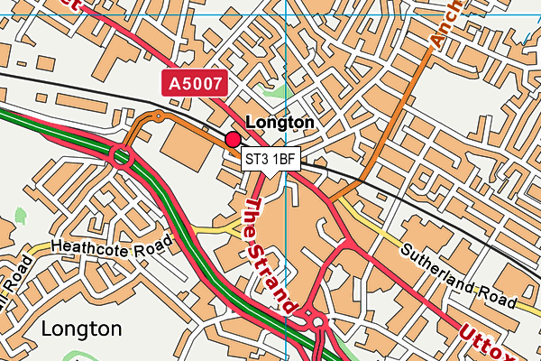 ST3 1BF map - OS VectorMap District (Ordnance Survey)