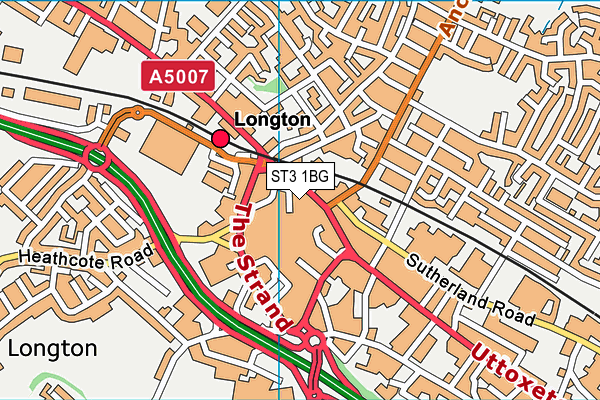 ST3 1BG map - OS VectorMap District (Ordnance Survey)