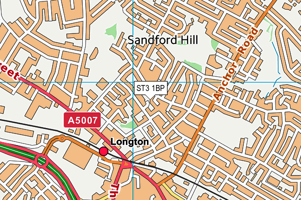 ST3 1BP map - OS VectorMap District (Ordnance Survey)