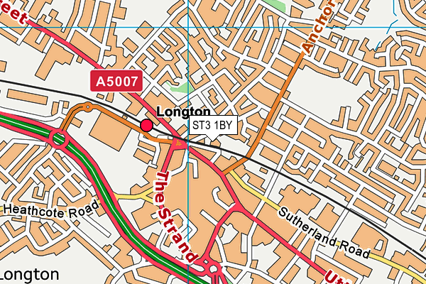 ST3 1BY map - OS VectorMap District (Ordnance Survey)