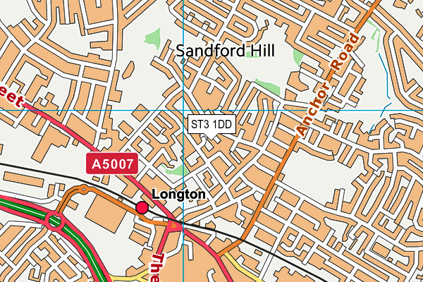 ST3 1DD map - OS VectorMap District (Ordnance Survey)