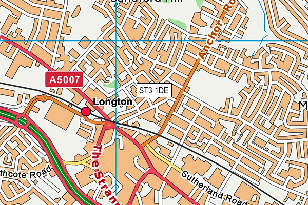 ST3 1DE map - OS VectorMap District (Ordnance Survey)