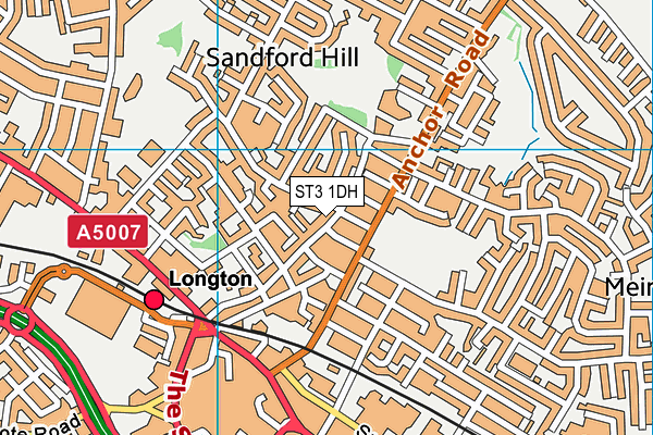 Ashwood Green map (ST3 1DH) - OS VectorMap District (Ordnance Survey)