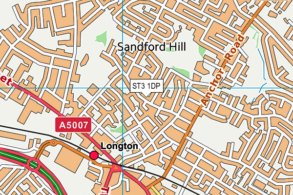 ST3 1DP map - OS VectorMap District (Ordnance Survey)