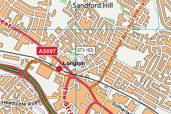 ST3 1ED map - OS VectorMap District (Ordnance Survey)