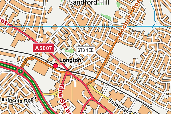 ST3 1EE map - OS VectorMap District (Ordnance Survey)