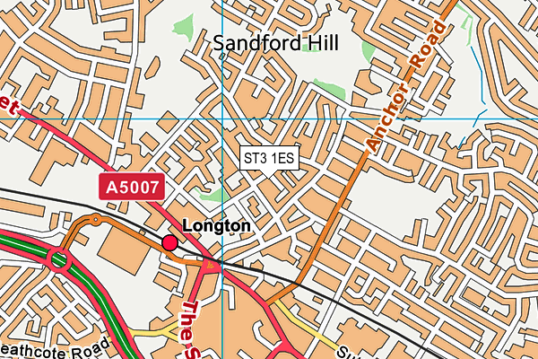 ST3 1ES map - OS VectorMap District (Ordnance Survey)