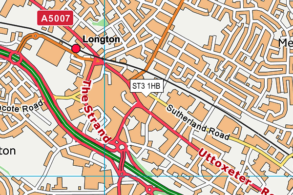 ST3 1HB map - OS VectorMap District (Ordnance Survey)