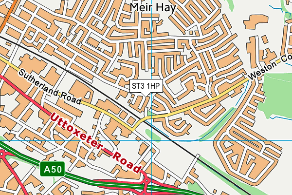 ST3 1HP map - OS VectorMap District (Ordnance Survey)