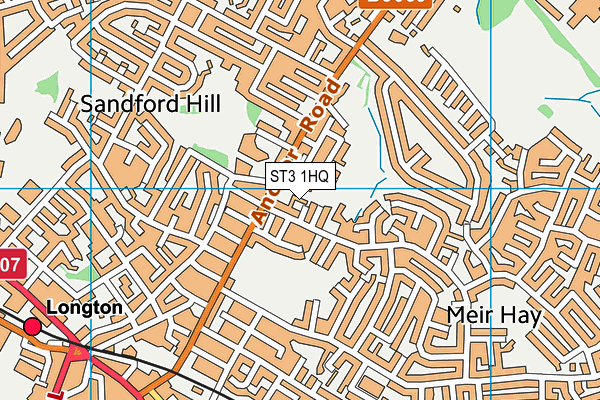 ST3 1HQ map - OS VectorMap District (Ordnance Survey)