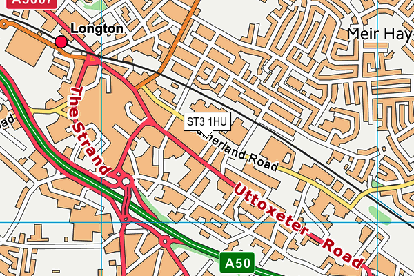 ST3 1HU map - OS VectorMap District (Ordnance Survey)