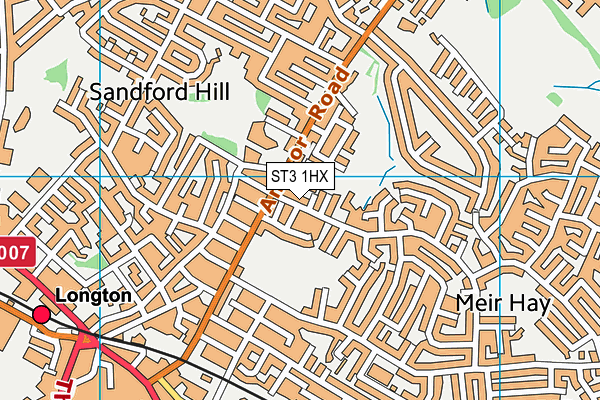 ST3 1HX map - OS VectorMap District (Ordnance Survey)