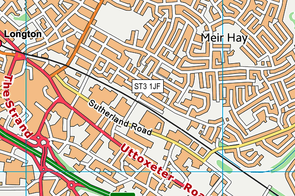 ST3 1JF map - OS VectorMap District (Ordnance Survey)