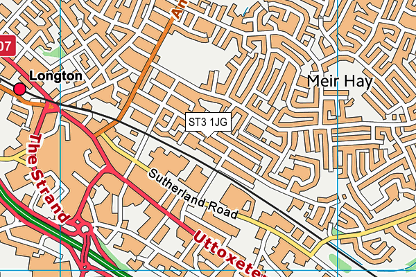 ST3 1JG map - OS VectorMap District (Ordnance Survey)