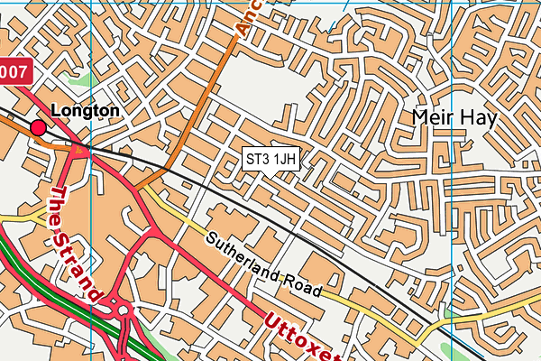 ST3 1JH map - OS VectorMap District (Ordnance Survey)