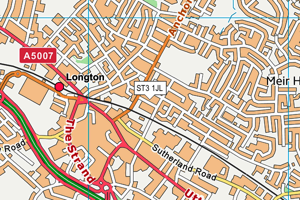 ST3 1JL map - OS VectorMap District (Ordnance Survey)