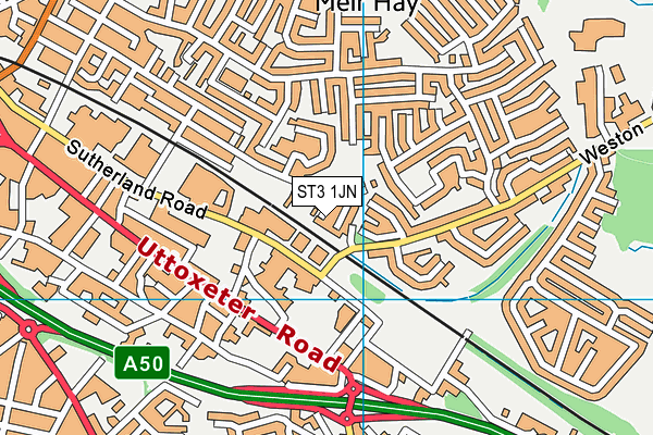 ST3 1JN map - OS VectorMap District (Ordnance Survey)