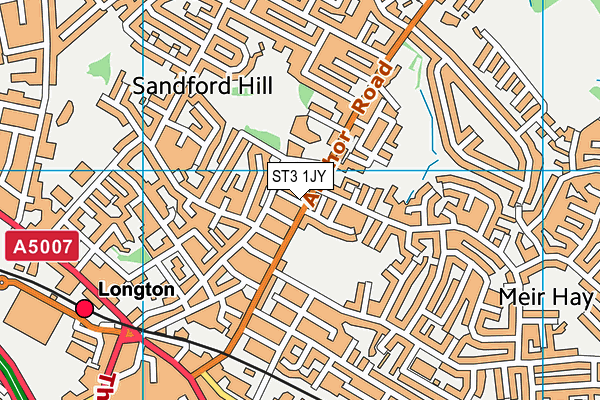 ST3 1JY map - OS VectorMap District (Ordnance Survey)