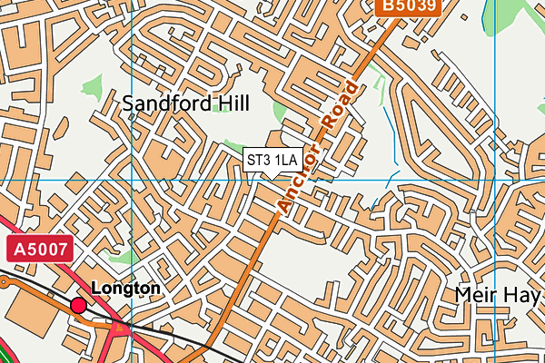 ST3 1LA map - OS VectorMap District (Ordnance Survey)