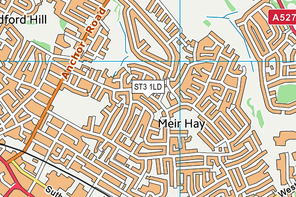 ST3 1LD map - OS VectorMap District (Ordnance Survey)