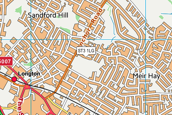 ST3 1LG map - OS VectorMap District (Ordnance Survey)