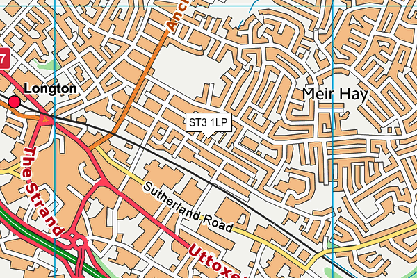 ST3 1LP map - OS VectorMap District (Ordnance Survey)