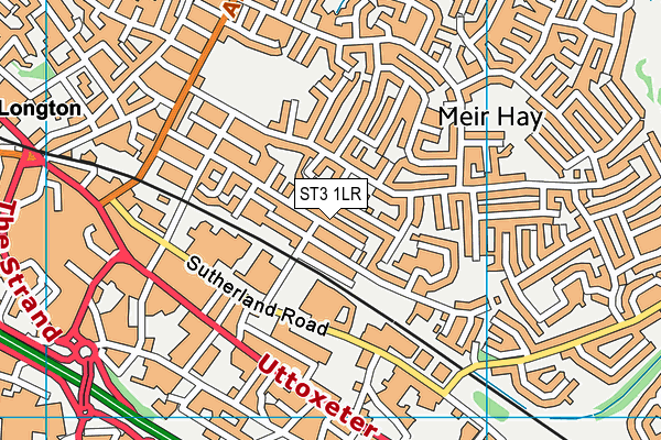 ST3 1LR map - OS VectorMap District (Ordnance Survey)