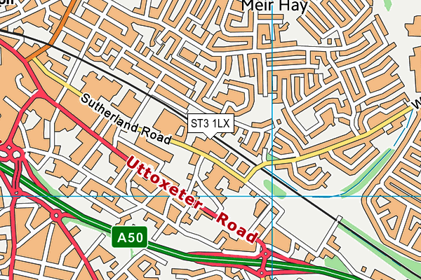 ST3 1LX map - OS VectorMap District (Ordnance Survey)