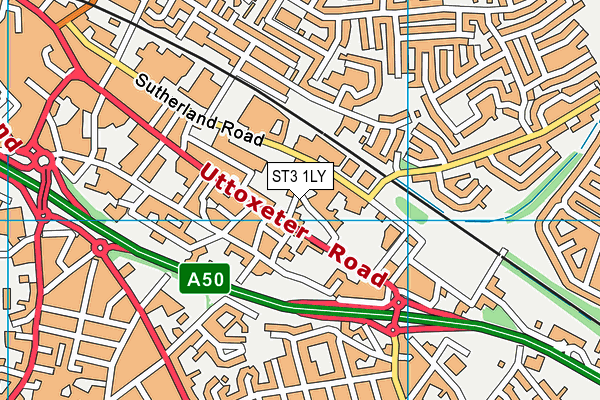 ST3 1LY map - OS VectorMap District (Ordnance Survey)