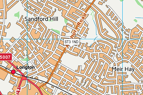 ST3 1ND map - OS VectorMap District (Ordnance Survey)