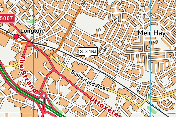 ST3 1NJ map - OS VectorMap District (Ordnance Survey)