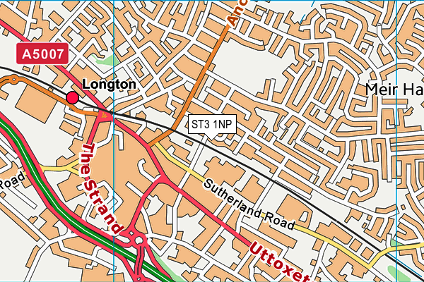 ST3 1NP map - OS VectorMap District (Ordnance Survey)